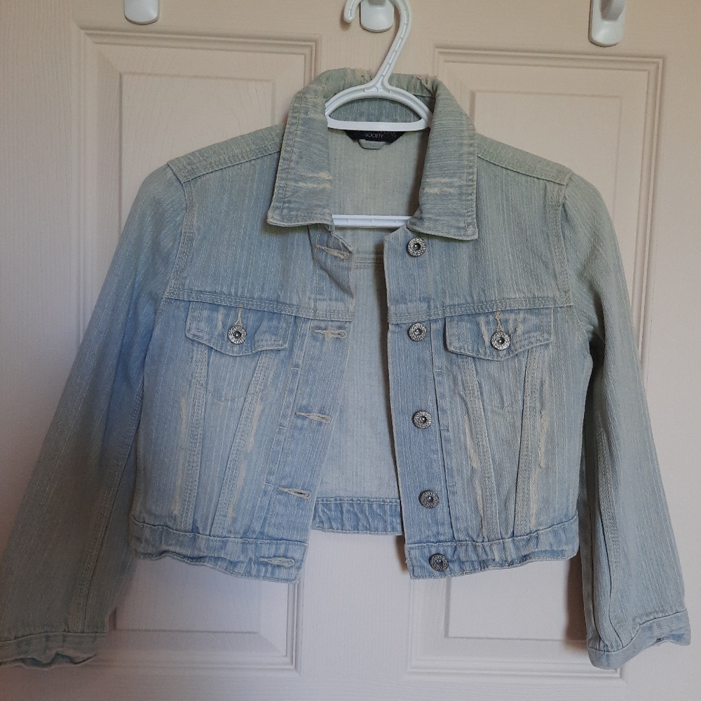 Streetwear society denim short jacket